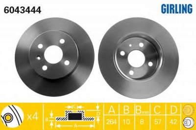 GIRLING 6043444 -  Тормозной диск