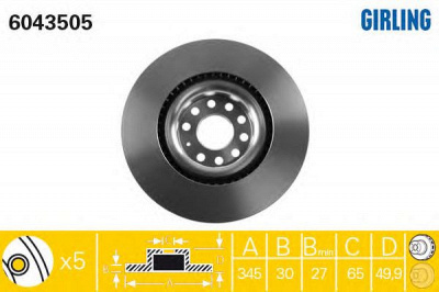 GIRLING 6043505 -  Тормозной диск