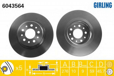 GIRLING 6043564 -  Тормозной диск