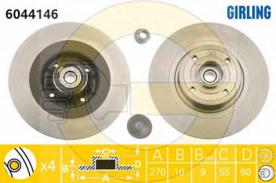GIRLING 6044146 -  Тормозной диск