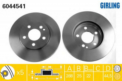 GIRLING 6044541 -  Тормозной диск