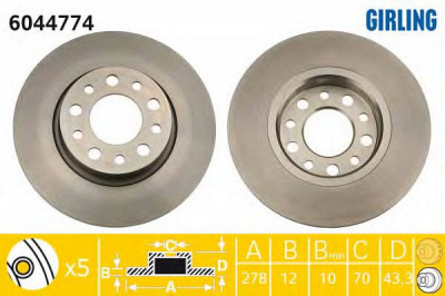 GIRLING 6044774 -  Тормозной диск