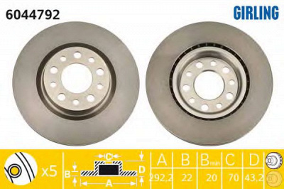 GIRLING 6044792 -  Тормозной диск