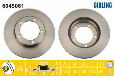 GIRLING 6045061 -  Тормозной диск