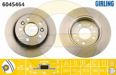 GIRLING 6045464 -  Тормозной диск
