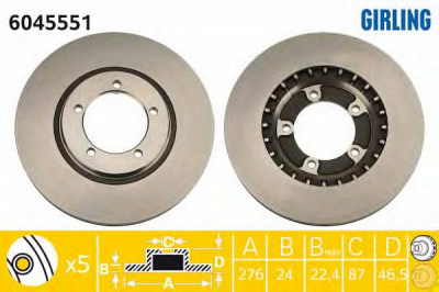 GIRLING 6045551 -  Тормозной диск