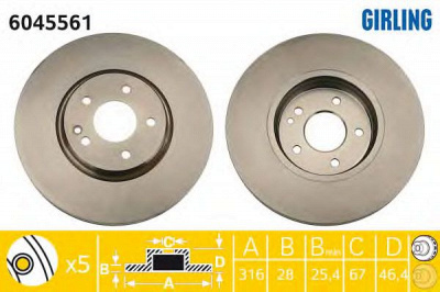 GIRLING 6045561 -  Тормозной диск