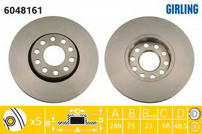 GIRLING 6048161 -  Тормозной диск