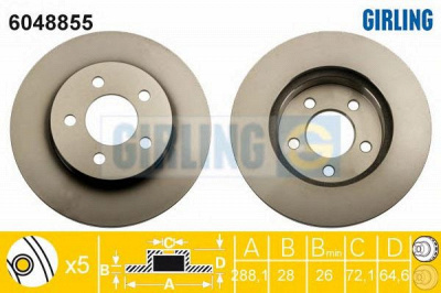 GIRLING 6048855 -  Тормозной диск
