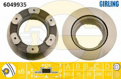GIRLING 6049935 -  Тормозной диск
