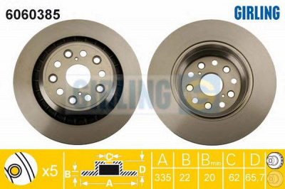 GIRLING 6060385 -  Тормозной диск