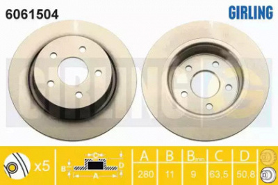 GIRLING 6061504 -  Тормозной диск