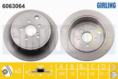 GIRLING 6063064 -  Тормозной диск