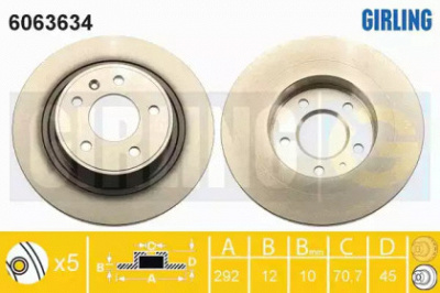 GIRLING 6063634 -  Диск тормозной