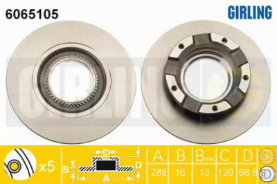 GIRLING 6065105 -  Тормозной диск
