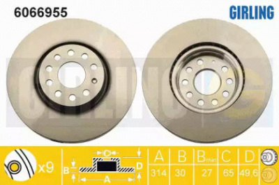GIRLING 6066955 -  Тормозной диск