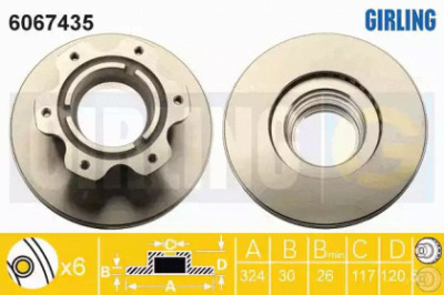 GIRLING 6067435 -  Тормозной диск