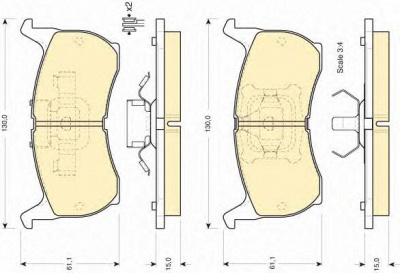 GIRLING 6103549 -  Комплект тормозных колодок, дисковый тормоз
