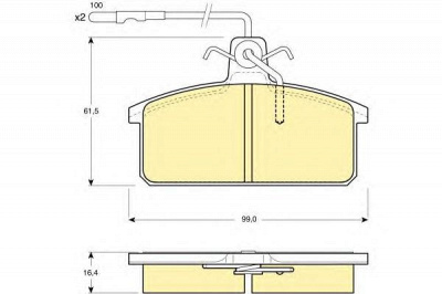 GIRLING 6104221 -  Комплект тормозных колодок, дисковый тормоз