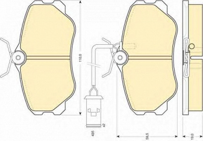 GIRLING 6108641 -  Комплект тормозных колодок, дисковый тормоз