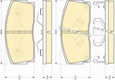 GIRLING 6108869 -  Комплект тормозных колодок, дисковый тормоз