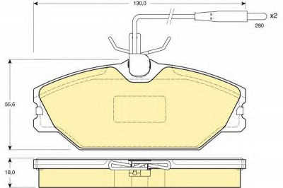 GIRLING 6110301 -  Комплект тормозных колодок, дисковый тормоз