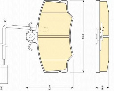 GIRLING 6110451 -  Комплект тормозных колодок, дисковый тормоз