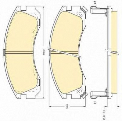 GIRLING 6111269 -  Комплект тормозных колодок, дисковый тормоз