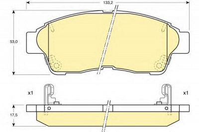 GIRLING 6111439 -  Комплект тормозных колодок, дисковый тормоз