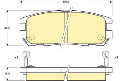 GIRLING 6111879 -  Комплект тормозных колодок, дисковый тормоз