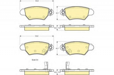 GIRLING 6113524 -  Комплект тормозных колодок, дисковый тормоз