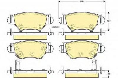 GIRLING 6114714 -  Комплект тормозных колодок, дисковый тормоз