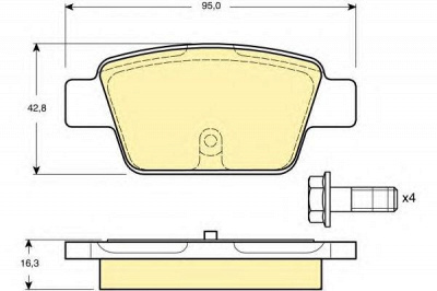 GIRLING 6114854 -  Комплект тормозных колодок, дисковый тормоз