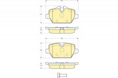 GIRLING 6116121 -  Комплект тормозных колодок, дисковый тормоз