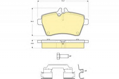 GIRLING 6116301 -  Комплект тормозных колодок, дисковый тормоз