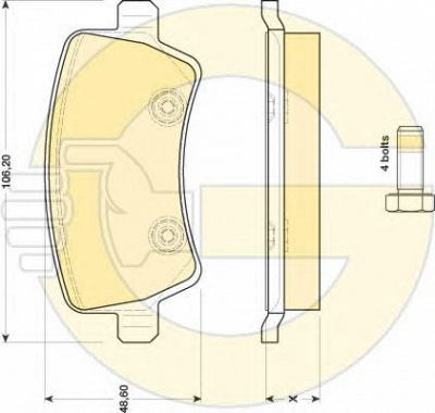 GIRLING 6116851 -  Комплект тормозных колодок, дисковый тормоз