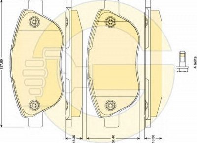 GIRLING 6117504 -  Комплект тормозных колодок, дисковый тормоз