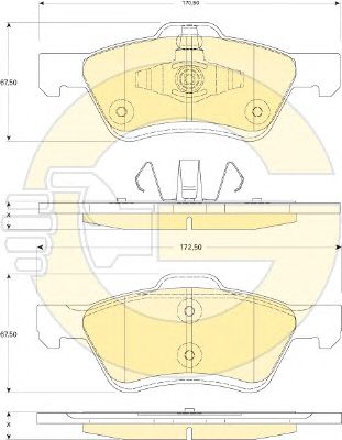 GIRLING 6117522 -  Комплект тормозных колодок, дисковый тормоз