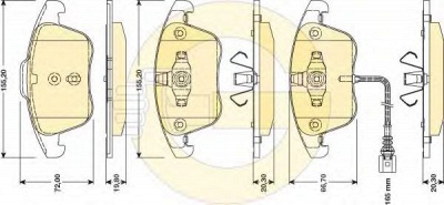 GIRLING 6117622 -  Комплект тормозных колодок, дисковый тормоз