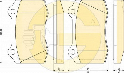 GIRLING 6117729 -  Комплект тормозных колодок, дисковый тормоз