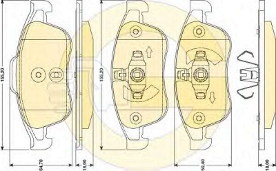 GIRLING 6117892 -  Комплект тормозных колодок, дисковый тормоз
