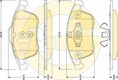 GIRLING 6118082 -  Комплект тормозных колодок, дисковый тормоз