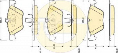 GIRLING 6118152 -  Комплект тормозных колодок, дисковый тормоз