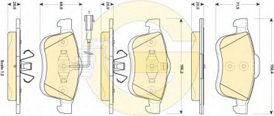 GIRLING 6118644 -  Комплект тормозных колодок, дисковый тормоз
