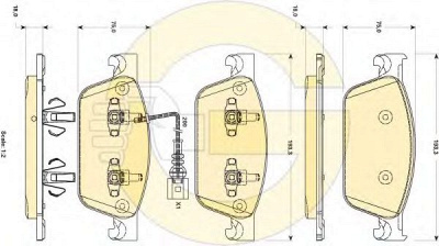 GIRLING 6118872 -  Комплект тормозных колодок, дисковый тормоз