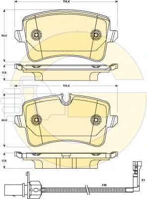 GIRLING 6119021 -  Комплект тормозных колодок, дисковый тормоз