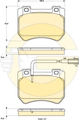 GIRLING 6119049 -  Комплект тормозных колодок, дисковый тормоз