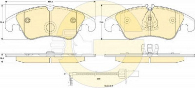GIRLING 6119081 -  Комплект тормозных колодок, дисковый тормоз