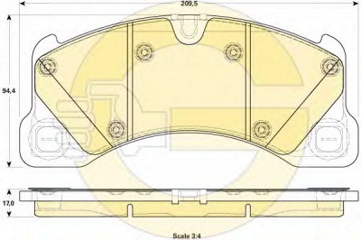 GIRLING 6119149 -  Комплект тормозных колодок, дисковый тормоз