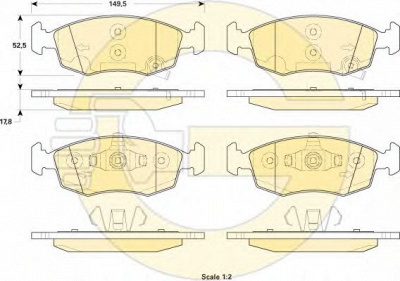 GIRLING 6119212 -  Комплект тормозных колодок, дисковый тормоз